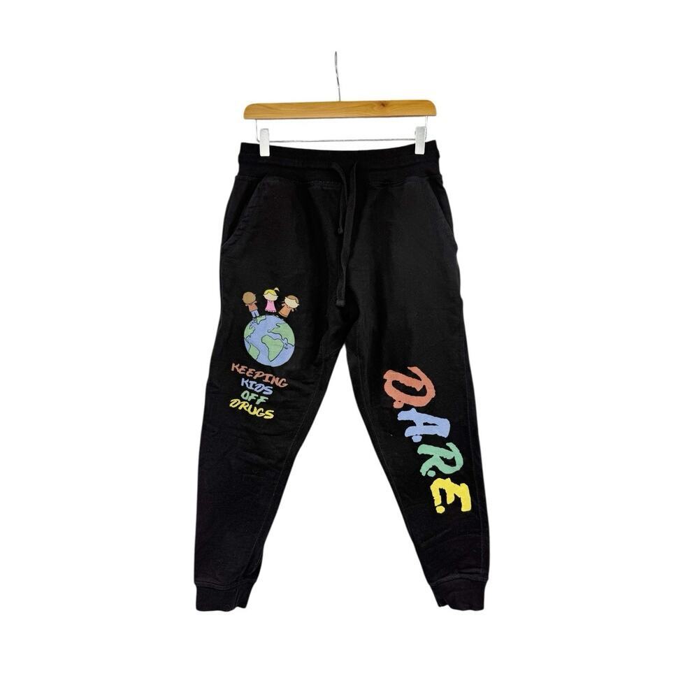 Pacsun DARE Men's Black Printed Jogger Sweatpants‎ Size Large
